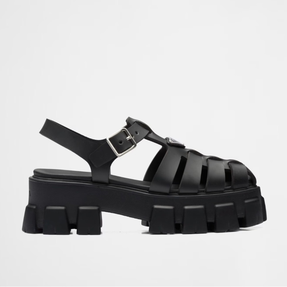 Prada Black Rubber Monolith sandals (chunky fisherman) size 37 - Picture 5 of 17